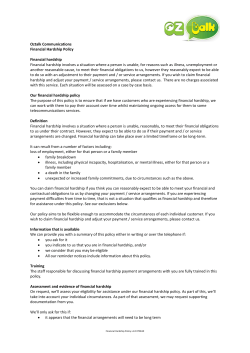 Oztalk Communications Financial Hardship Policy Financial