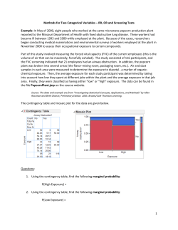 Methods for Two Categorical Variables &ndash; RR, OR and Screening