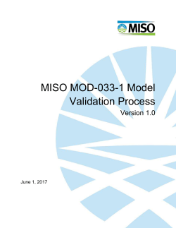 MOD-033-1 Model Validation Process
