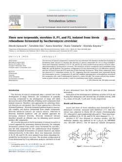 Three new terpenoids, sterebins O, P1, and P2, isolated from Stevia