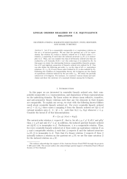 LINEAR ORDERS REALIZED BY CE EQUIVALENCE RELATIONS 1