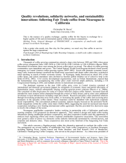 Quality revolutions, solidarity networks, and sustainability innovations