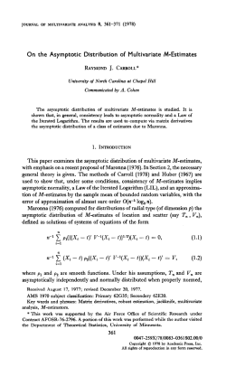On the Asymptotic Distribution of Multivariate M