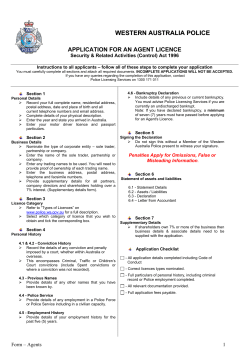 CF1 Application for an Agent Licence