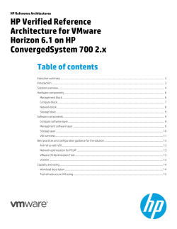 HP Verified Reference Architecture for VMware Horizon 6.1 on HP