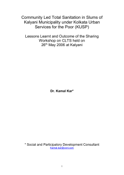 Present status of CLTS in Kalyani Municipality - Community