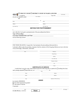 motion for postponement
