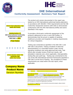 IHE CAP Test Report Template
