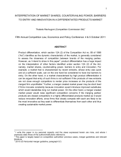Interpretation of Market Shares, Countervailing Power, Barriers to