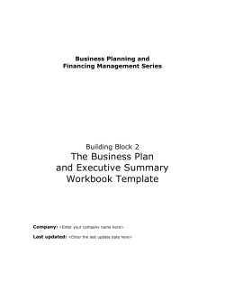 Business Planning and Financing Series