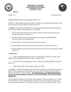 Third Brigade ASU Fielding MOI Nov 2012