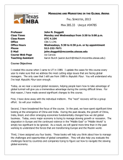 Managing and Marketing in the Global Arena - Doggett