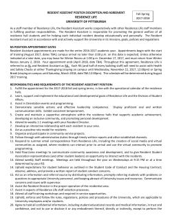 resident assistant position description and