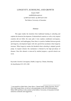 longevity, schooling, and growth