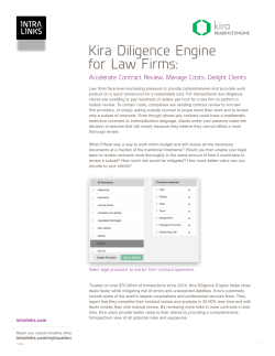 Kira Diligence Engine for Law Firms