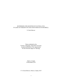 RETHINKING THE QUESTION OF NATURAL EVIL