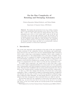 On the Size Complexity of Rotating and Sweeping