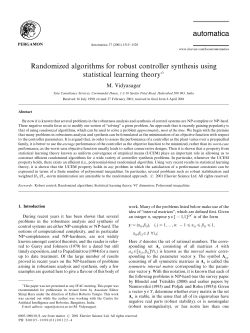 Randomized algorithms for robust controller synthesis using