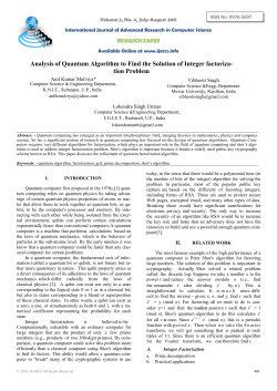 Analysis of Quantum Algorithm to Find the Solution of Integer