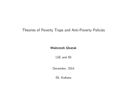 Theories of Poverty Traps and Anti