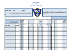SC ELITE FC Club Registration UNIFORM ORDER FORM BALL