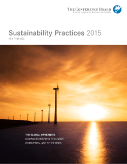 Sustainability Practices 2015: Key Findings
