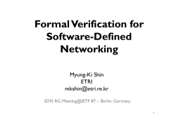 Formal Verification for Software-Defined Networking