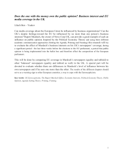 Business Interest and EU Media Coverage