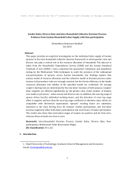 Gender Ratio and Intra-Household Collective Decision Process