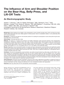 The Influence of Arm and Shoulder Position on