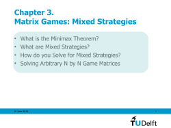 Chapter 3. Matrix Games: Mixed Strategies