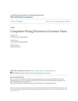 Competitive Pricing Decisions in Uncertain Times