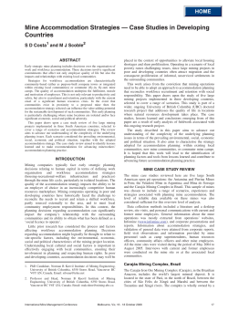 Mine Accommodation Strategies &mdash; Case Studies in Developing