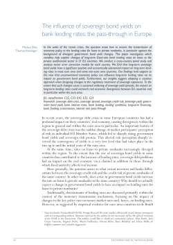 The influence of sovereign bond yields on bank lending rates