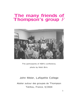 The many friends of Thompson`s group F