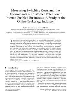 Measuring Switching Costs and the Determinants of Customer