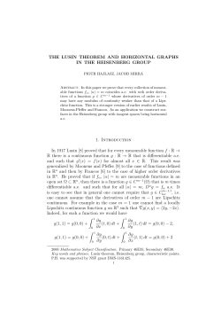 THE LUSIN THEOREM AND HORIZONTAL GRAPHS IN THE