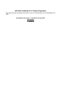 22313VIC - Certificate IV in Tertiary Preparation