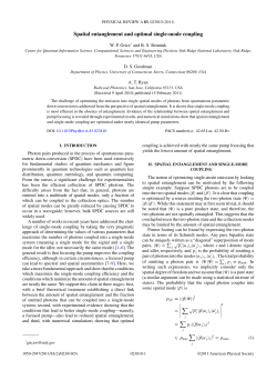 Spatial entanglement and optimal single