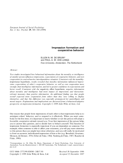 Impression formation and cooperative behavior