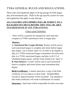 TYBA GENERAL RULES AND REGULATIONS