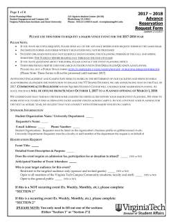 2017 &ndash; 2018 Advance Reservation Request Form