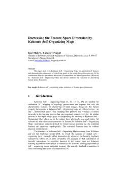 Decreasing the Feature Space Dimension by Kohonen Self