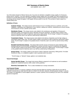 2015 Summary of Residential Electric Rates