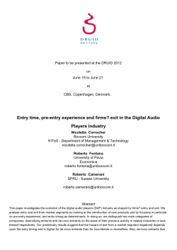 Entry time, pre-entry experience and firms? exit in the Digital