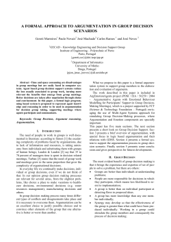 A FORMAL APPROACH TO ARGUMENTATION IN GROUP
