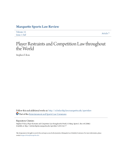 Player Restraints and Competition Law throughout the World