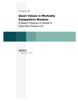 Asset Values in Workably Competitive Markets