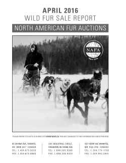 April 2016 wild fur sale report