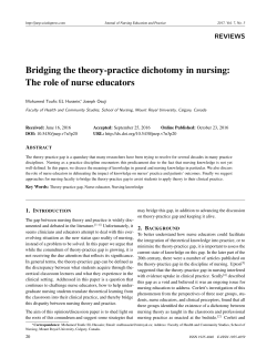 Bridging the theory-practice dichotomy in nursing